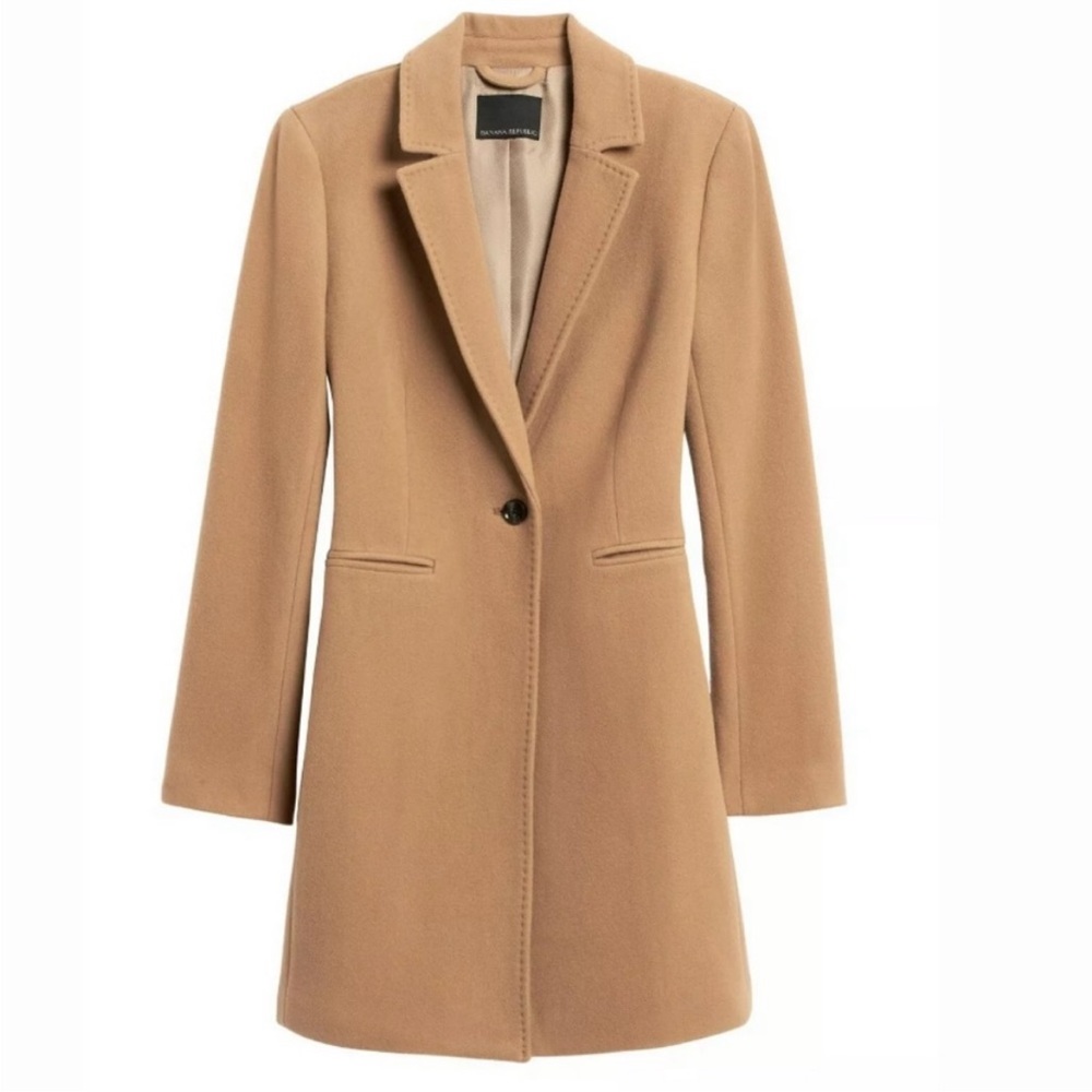 Banana Republic Italian melton top coat in camel
